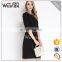 2016Half Sleeve Zipper Slim Women One-Piece Dress Black And White Striped Ladies Jacket Evening Dresses