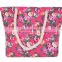 2016 fashion flowers Rope handle canvas ladies handbag