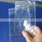clear color soft pvc double pocket badge holder with a small pocket at below