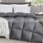 Modern fluffy dark grey duck down double design queen comforter for 5 star hotel