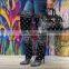 Plus size women motorcycle boot 2021 autumn/winter new fish mouth boots square heel casual boots totem printing lady boots