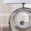 Nordic modern custom round ceramic base cheap silver bedside lamps for hotel home table decoration