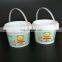 Hot sale food grade clear 500ml plastic bucket with lid and handle