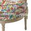 French Louis XVI Reproduction,wooden round back armless Upholstery Chair, Multicolored Upholstery Chair