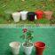 Colorful Round Plastic Pots and Saucers for Plants