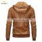 New Fashion Appearance Men Outerwear Stylish Hooded Leather Jacket Cool Slim Men Autumn Fashion Jackets