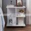 Modern Walnut Wood Nightstand End Side Table with Rolling Wheels, Bedside Table with Open Shelf, Night Stand Storage Shelf