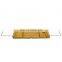 Durable Natural Bamboo Bathtub Caddy Bath Tray With Extending Metal Handles