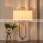 New best selling hotel lighting creative gold painting metal cloth fabric lampshade table lamp for home decoration