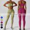 Wholesale Quick Dry Sportswear 2 Piece Set Women Sports V Shaped High Waist Leggings And One Shoulder Sexy Bra Gym Fitness Sets