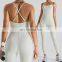 Cross Back Sleeveless Adjustable Straps Playsuits Custom Workout Bodysuit Gym Fitness Jumpsuits Women One Piece Yoga Jumpsuit