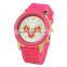 FT1305_PK Pink Colorful 3 Hands With ABS Band Quartz Jelly Watch