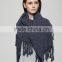 New Design Solid Color Plain Thich Tassel Women Fashion Acrylic Shawl
