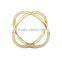 Fashion High Polish Pure Sterling Silver Gold Over Criss-Cross Ring