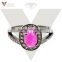 Wholesale 925 Sterling Silver Ring For Women With Ruby Gemstone Ring Silver Pave Diamond Jewelry