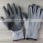 cheap cut resistant gloves 10 gauge gray cotton yarn black latex coated work hand gloves with wrinkle