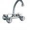 Double handle Brass / Zinc alloy kitchen faucet