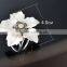 fashionable metal alloy enamel crystal flower shape scarf ring