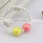 Wholesale girls plastic pearl bracelets round multi-color pulser jewelry brace lace