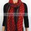 Dot Printed Polyester Scarf with fringe