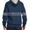 100% cotton french terry navy blue mens hoodie