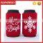 V-589 drink can cooler bag holiday snowflake christmas neoprene collapsible can holder cooler cover