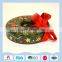 Metal wreath shape gift tin box for candy or biscuit packaging on Christmas
