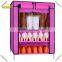 Metal frame non-woven shoe cabinet with cover