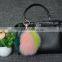 13cm genuine whole fox fur ball for bag/car keychain handmade fox fur ball poms key ring wholesale