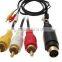high speed 1m/2m S-video mini din 10pin to 3rca cable