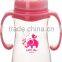 FDA EN14350 approved baby feeding bottles with handle and liquid silicone nipple