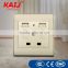 EU/UK/US Type dual AC plugs outlet double USB ports wall switch socket with CE RoHS approval