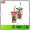 16oz custom bpa free insulated double wall insert plastic straw tumbler