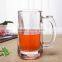 Factory supply 400ml beer mug promotional beer glass cup with handle