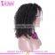Wholesale Price 100 Percent Raw Virgin Brazilian Kinky Curly Hair Natural Color Large Stock 16 Inch Side Part Lace Front Wig