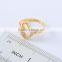 Factory directly selling yellow gold ring plated heart shape cubic zirconia women's ring