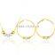 Dubai Gold Plated Jewelry Set Stainless Steel Bead Necklace Crsytal Gold Hoop Earring