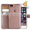 Hot selling Good quality Genuine Leather pink colors Side Flip Wallet Case