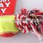 Multicolor Cotton Rope Toy With Two Tennis /PET TOY