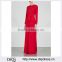 Wholesale Women Apparel Red Stretch Silk Tie-front Wid-leg Jumpsuit(DQE0137J)