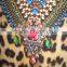 Leopard print crystal embellished tie up kaftan CAFTAN tunic poncho blouse