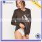 Black Long Sleeve Wholesale Cheap Price Crewneck Women Sweatshirt