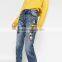 Women Jeans different size for choice girls printed washed patchwork blue trousers