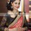 Entracing Pink Color Saree With Black Bordered Blooming Bliss Designer Sarees Collections