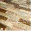 Brown color crystal glass mix stone kitchen mosaic tiles/kitchen backsplash
