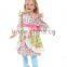 Latest girl ruffle outfits fashion printed prom girls ruffle raglan pants set