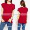 China wholesale cotton red plain ladies t-shirt summer 2017