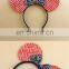 Hotest Cute sequin bow big ear with 1cm satin Headband for kids