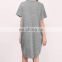 Latest Gray Fashion Sexy Short Sleeve Homewear Pocket Women Dress