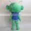 HI customized green mascot costume with high quality,plush mascot costume with high quality